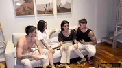 Dp foursome with couples swapping tattooed babes and big cocks