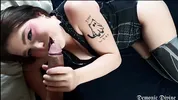Symbiote Spidergirl GAGS on a BIG DICK
