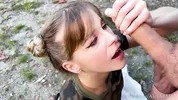 Hot Nympho GF Gives Outdoor Blowjob and Gets Cumshot Facial - Canadian Wilderness - AlexAndAva - 4K
