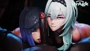 Yelan x Eula Loop Version Cum on mouth Hilichurl Cum swap Cum Kiss Full Genshin Impact sex DrAgk