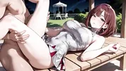 Brown Haired Big Tits Silver Bikini Gazebo Creampie Overload Ahegao Eyes Rolling