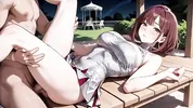Brown Haired Big Tits Silver Bikini Gazebo Creampie Overload Ahegao Eyes Rolling