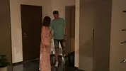 Surprise for husband, wife brings a sexy blonde for him to fuck