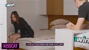Horny Step mom jerks off step son to helps cum in share bed