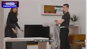 Horny Step mom jerks off step son to helps cum in share bed