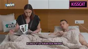 Horny Step mom jerks off step son to helps cum in share bed