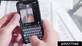 ADULT TIME - Pervert Lilith Grace Uses Stepmom's Phone To Tease New Stepdad With Feet & Dildo Videos