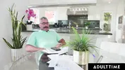 ADULT TIME - Pervert Lilith Grace Uses Stepmom's Phone To Tease New Stepdad With Feet & Dildo Videos