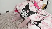 I catch my stepsister secretly masturbating under the covers