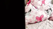 I catch my stepsister secretly masturbating under the covers