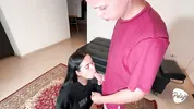 My Husband's Friend Comes Looking for Him and Ends Up Fucking My Pussy and Cumming on My Face While I Do Yoga