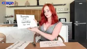Redhead Russian Teacher Deepthroats, Hard Fucks Student and Gets Cum on Big Ass POV