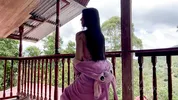 Sexy Latina with big ass dances Twerk naked on her balcony