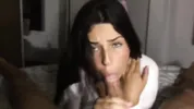 Girlfriend gives intense blowjob with cum in her mouth -DickForJuicy-