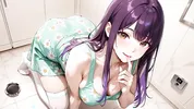 Purple Haired Bombshell Riding to Ahegao Collapse – Bed Soaked After