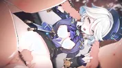 【Genshin Impact Furina】gangbang 3D Hentai Animation.(Fingering,handjob,blowjob,sex)