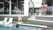 Horny Besties Violet Myers and Raissa Bellini Seduce Young Pool Boy