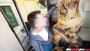 BangVan - Busty RV Driver Jennifer Mendez Takes a Real Dinosaur on Board!