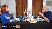 Big tit lesbians share some bbc taking turns and sharing some dick in ffm threesome