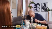 Big tit lesbians share some bbc taking turns and sharing some dick in ffm threesome