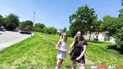 BangVan - Redhead Abbey Margot aka Abby Margarita & her Jealous Girlfriend Ride Bang Van!