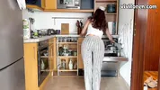My Roommate's Boyfriend Fucks me Hard in the Kitchen