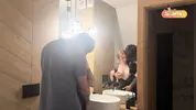 Hot Sex of a Real Couple in the Bathroom Ended with a Cumshot on Her Tits