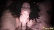 PASSIONPOV Busty ebony beauty Frecklemonade takes his big white cock deep down her throat
