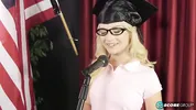Teen Aubrey Gold Is Naked Under Her Cap and Gown