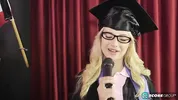 Teen Aubrey Gold Is Naked Under Her Cap and Gown