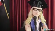 Teen Aubrey Gold Is Naked Under Her Cap and Gown