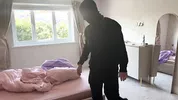Defenseless blonde gets fucked HARD by thief while husband is next door