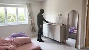 Defenseless blonde gets fucked HARD by thief while husband is next door