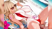 Hentai 3D Compilation of the most attractive cute and horny 20 year old anime girls with slim bodies and big tits having sex on the beach