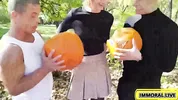 Hot Redhead Proves No Nut November Blows In Double Penetration Threesome