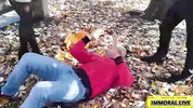 Hot Redhead Proves No Nut November Blows In Double Penetration Threesome