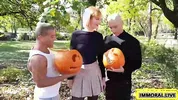 Hot Redhead Proves No Nut November Blows In Double Penetration Threesome