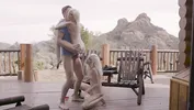 Amazing X-Art Threesome with Petite Blondes Spinners