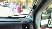 BangVan - Ginger Cherry Crush Pounded Hard by RV Driver Inside the Rocking BangVan!