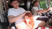 BangVan - Ginger Cherry Crush Pounded Hard by RV Driver Inside the Rocking BangVan!