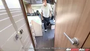 BangVan - Ginger Cherry Crush Pounded Hard by RV Driver Inside the Rocking BangVan!