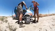 Fucking on the Hood of the Volkswagen Rabbit. Naked at the Springs
