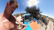 Fucking on the Hood of the Volkswagen Rabbit. Naked at the Springs