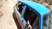 Fucking on the Hood of the Volkswagen Rabbit. Naked at the Springs