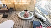 HomemadeXXX - Wet Olivia Sparkle Dicked in Outdoor Jacuzzi Tub in Weekend Cottage