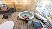 HomemadeXXX - Wet Olivia Sparkle Dicked in Outdoor Jacuzzi Tub in Weekend Cottage