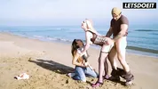 He Fucked Her Doggy on the Beach While Her Friend Filmed Every Stroke