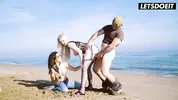 He Fucked Her Doggy on the Beach While Her Friend Filmed Every Stroke