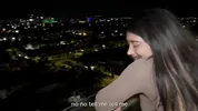 Curvy Mexican Latina VeritoAguas fucked by her hung best friend on the balcony of her luxury house