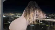 Curvy Mexican Latina VeritoAguas fucked by her hung best friend on the balcony of her luxury house